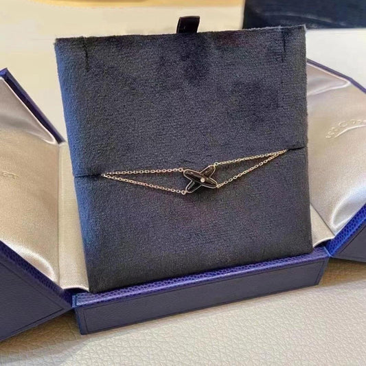 [Vera Jewelry]JEUX BRACELET ONYX PINK GOLD 1 DIAMOND