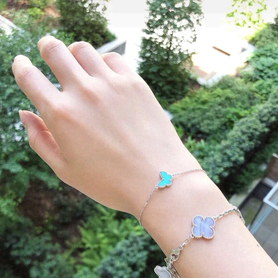 [Vera Jewelry]BUTTERFLY TURQUOISE BUTTERFLY BRACELET SILVER