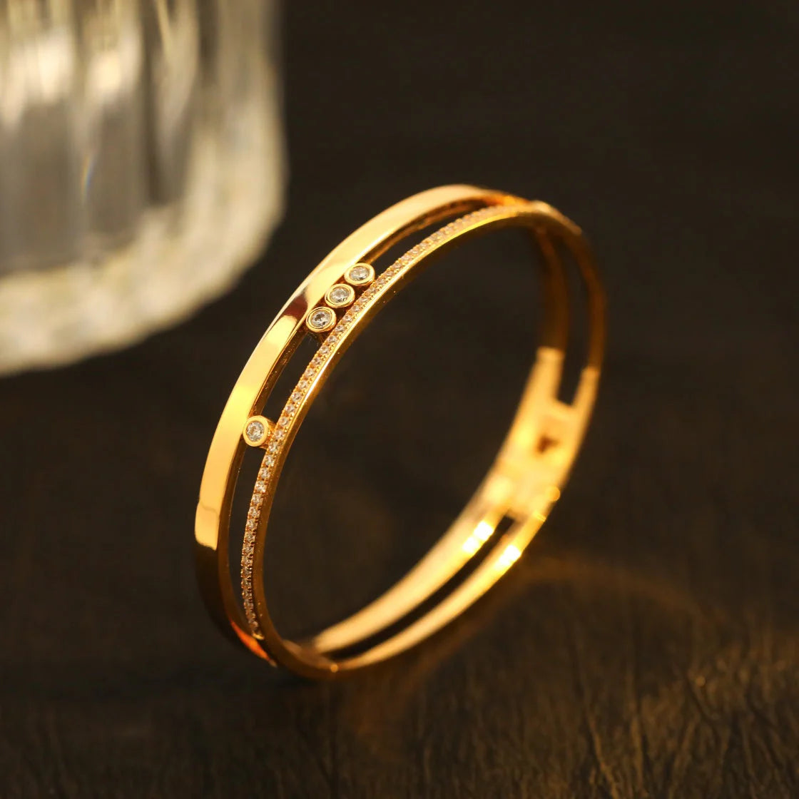 [Vera Jewelry]Move Romane Diamond Bangle Bracelet