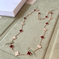 [Vera Jewelry]CLOVER 20 MOTIFS LASER CARNELIAN NECKLACE