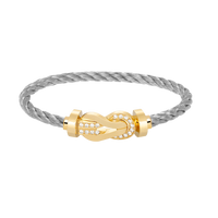[Vera Jewelry]CHANCE LARGE 8 FIGURE BUCKLE HALF DIAMOND BRACELET GOLD
