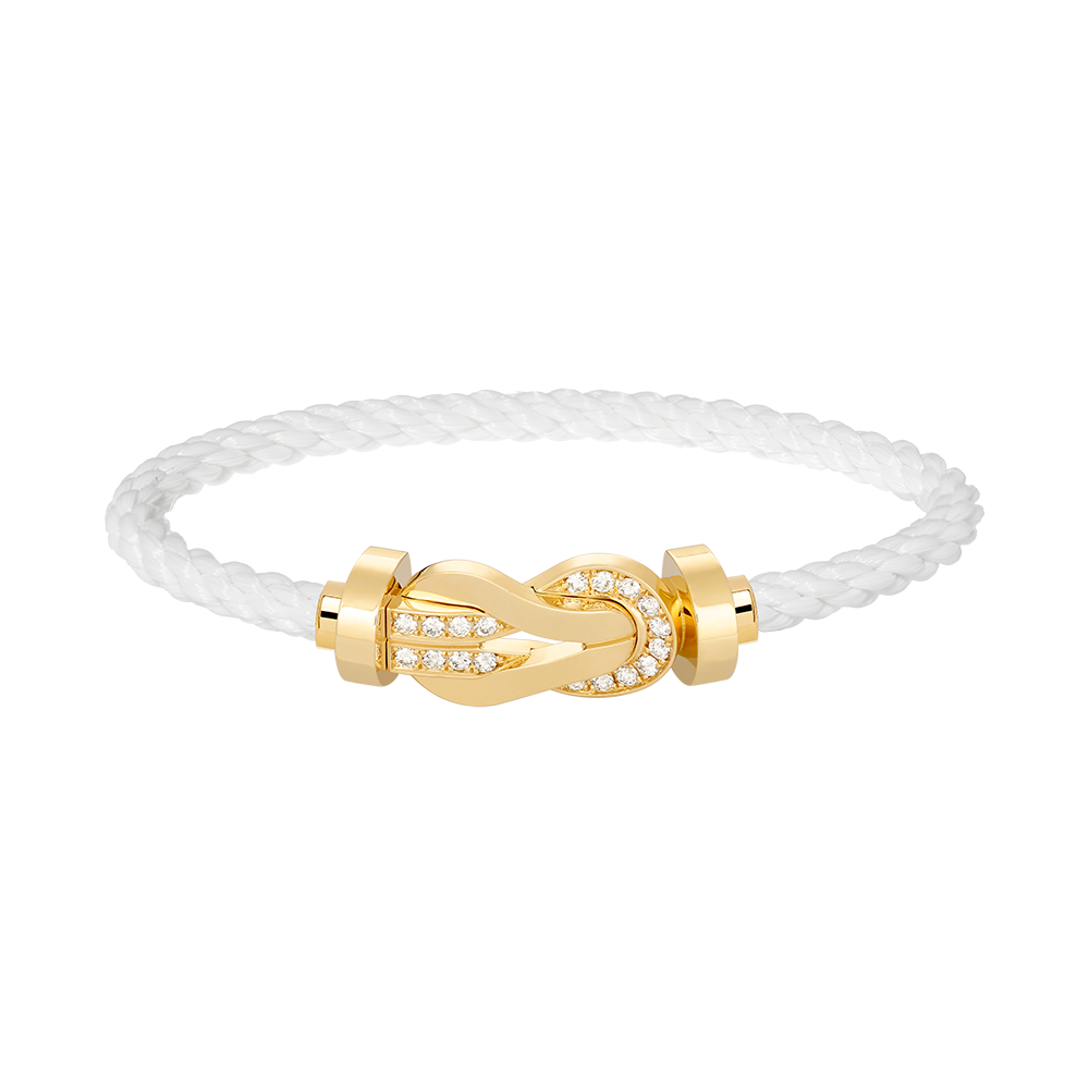 [Vera Jewelry]CHANCE LARGE 8 FIGURE BUCKLE HALF DIAMOND BRACELET GOLD