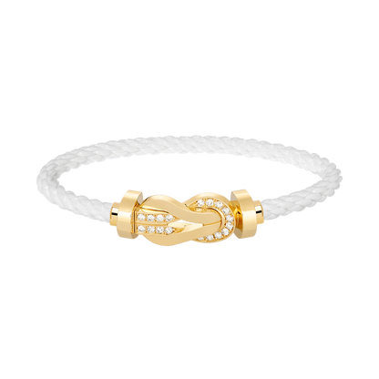 [Vera Jewelry]CHANCE LARGE 8 FIGURE BUCKLE HALF DIAMOND BRACELET GOLD