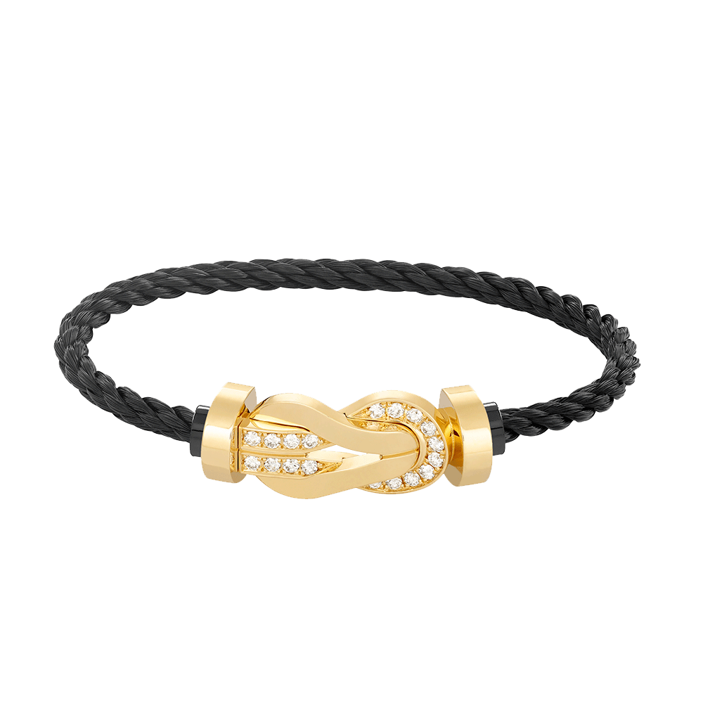 [Vera  Jewelry]CHANCE LARGE 8 FIGURE BUCKLE HALF DIAMOND BRACELET GOLD