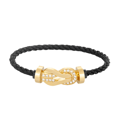 [Vera Jewelry]CHANCE LARGE 8 FIGURE BUCKLE HALF DIAMOND BRACELET GOLD
