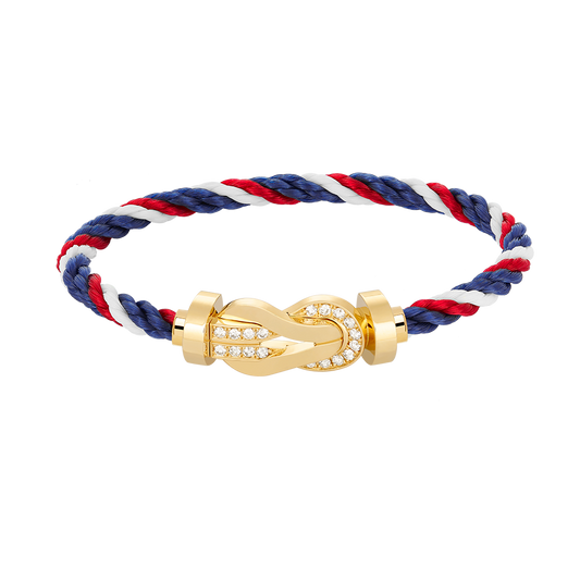 [Vera  Jewelry]CHANCE LARGE 8 FIGURE BUCKLE HALF DIAMOND BRACELET GOLD