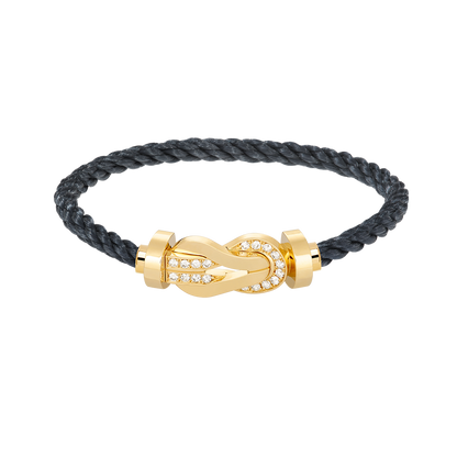 [Vera Jewelry]CHANCE LARGE 8 FIGURE BUCKLE HALF DIAMOND BRACELET GOLD