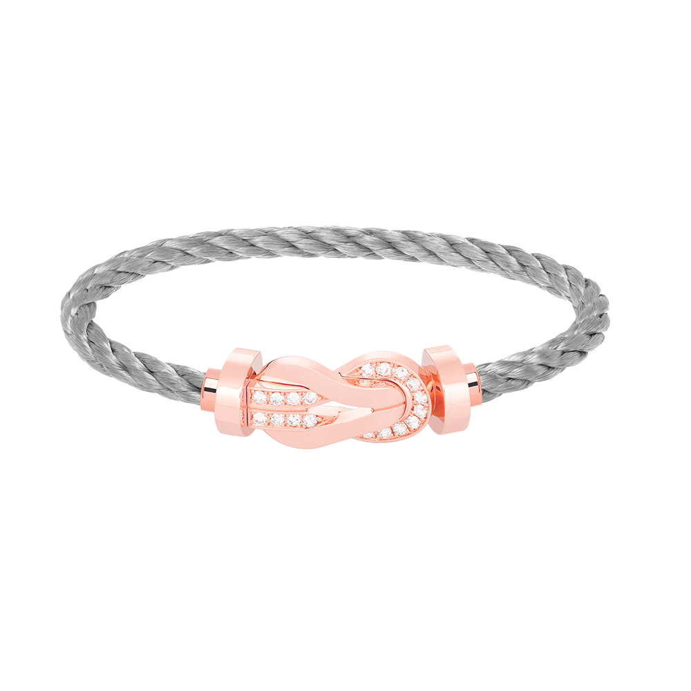 [Vera Jewelry]CHANCE LARGE 8 FIGURE BUCKLE HALF DIAMOND BRACELET ROSE GOLD