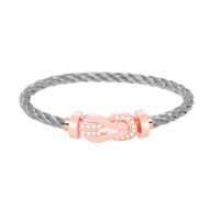 [Vera Jewelry]CHANCE LARGE 8 FIGURE BUCKLE HALF DIAMOND BRACELET ROSE GOLD