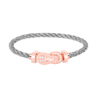 [Vera Jewelry]CHANCE LARGE 8 FIGURE BUCKLE HALF DIAMOND BRACELET ROSE GOLD