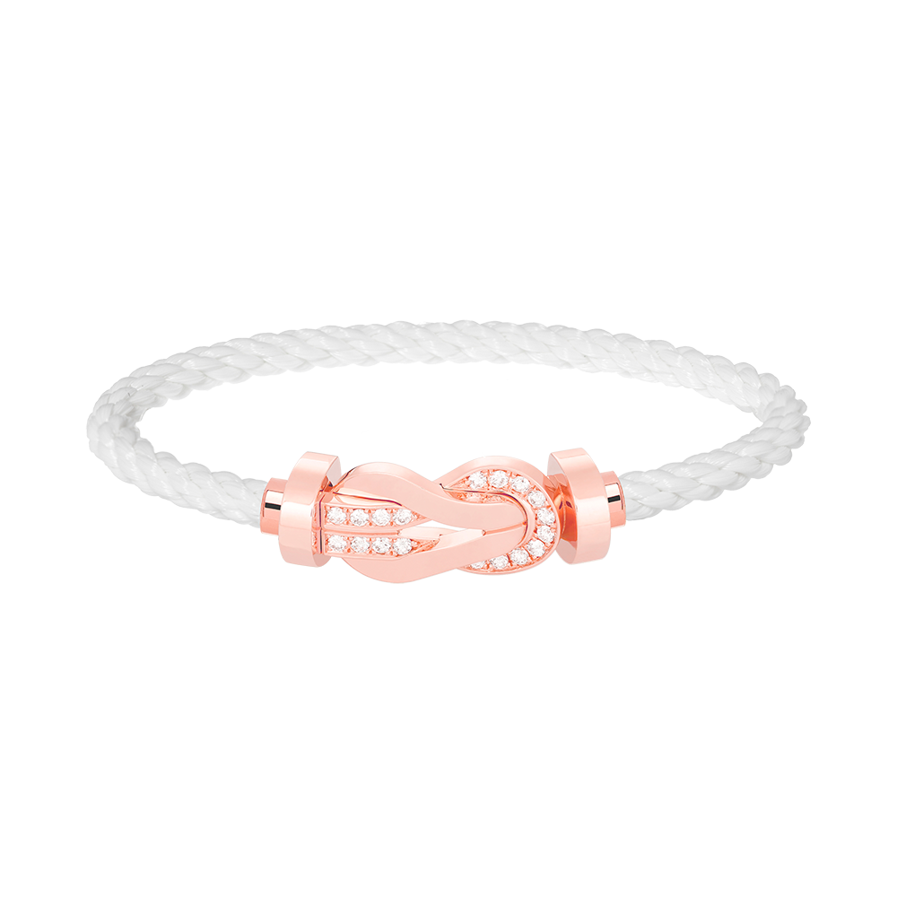 [Vera Jewelry]CHANCE LARGE 8 FIGURE BUCKLE HALF DIAMOND BRACELET ROSE GOLD