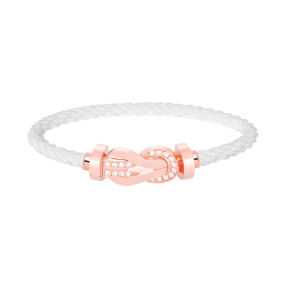 [Vera Jewelry]CHANCE LARGE 8 FIGURE BUCKLE HALF DIAMOND BRACELET ROSE GOLD