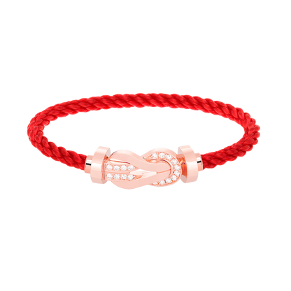 [Vera Jewelry]CHANCE LARGE 8 FIGURE BUCKLE HALF DIAMOND BRACELET ROSE GOLD