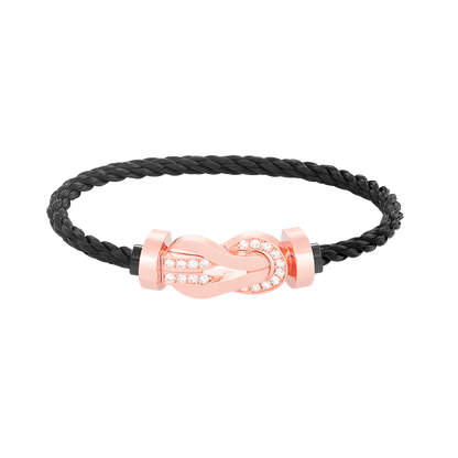 [Vera Jewelry]CHANCE LARGE 8 FIGURE BUCKLE HALF DIAMOND BRACELET ROSE GOLD