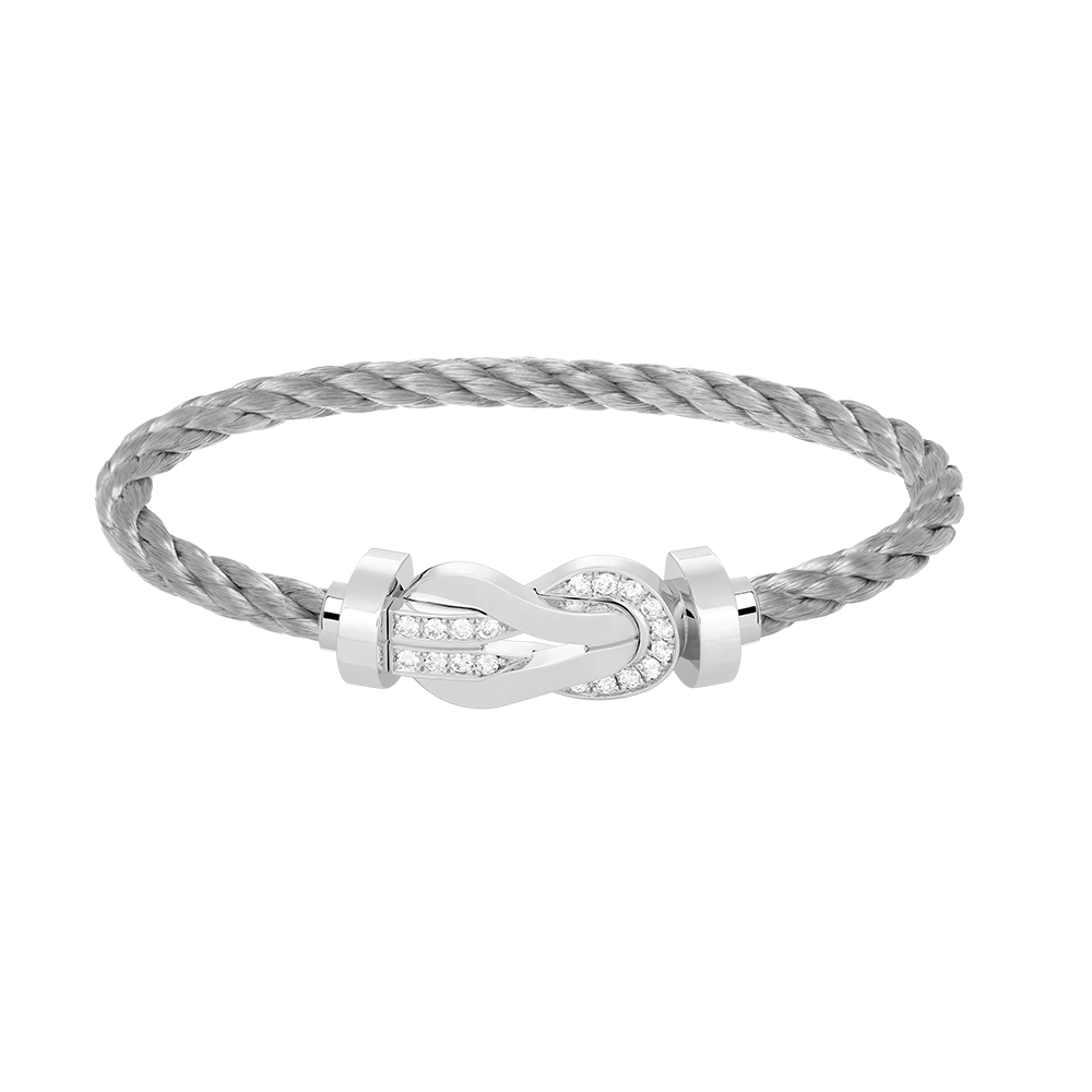 [Vera Jewelry]CHANCE LARGE 8 FIGURE BUCKLE HALF DIAMOND BRACELET SILVER