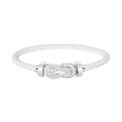 [Vera Jewelry]CHANCE LARGE 8 FIGURE BUCKLE HALF DIAMOND BRACELET SILVER