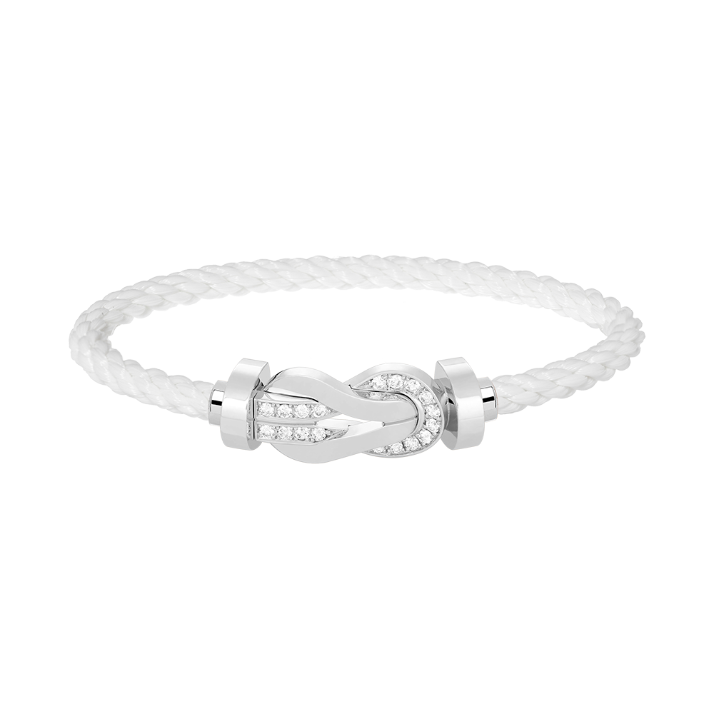 [Vera  Jewelry]CHANCE LARGE 8 FIGURE BUCKLE HALF DIAMOND BRACELET SILVER