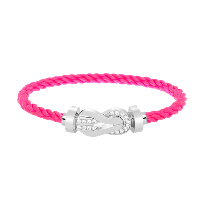 [Vera Jewelry]CHANCE LARGE 8 FIGURE BUCKLE HALF DIAMOND BRACELET SILVER
