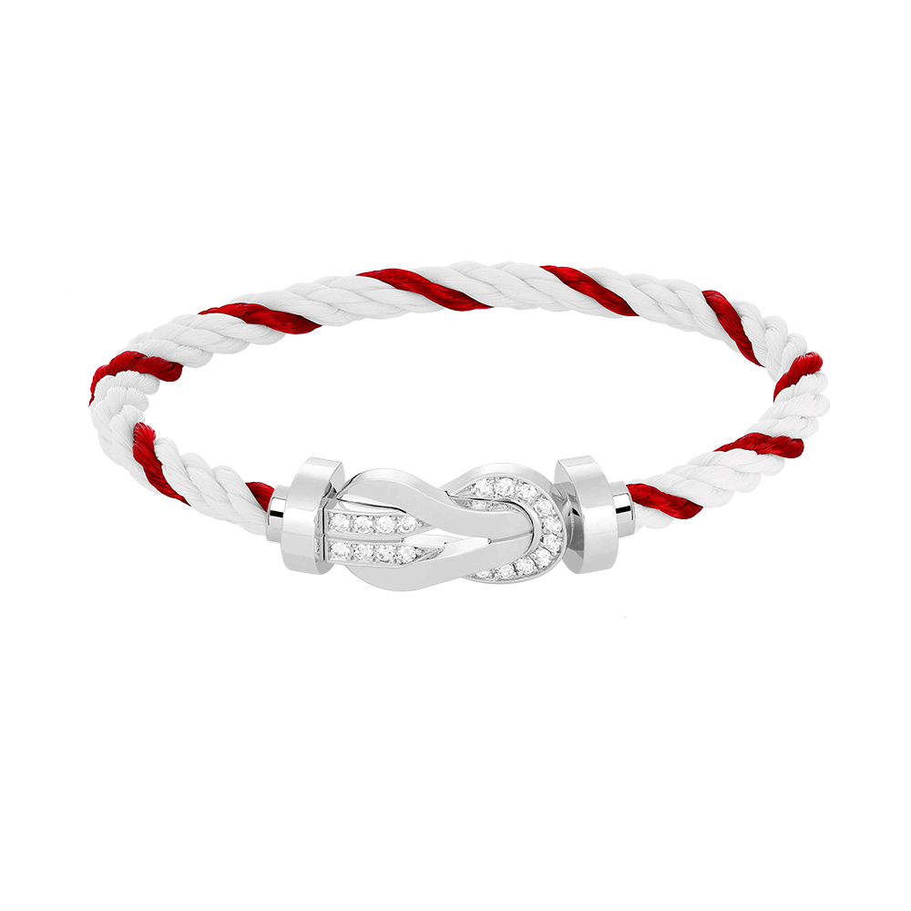 [Vera Jewelry]CHANCE LARGE 8 FIGURE BUCKLE HALF DIAMOND BRACELET SILVER