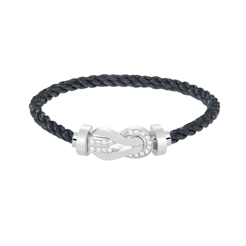 [Vera Jewelry]CHANCE LARGE 8 FIGURE BUCKLE HALF DIAMOND BRACELET SILVER