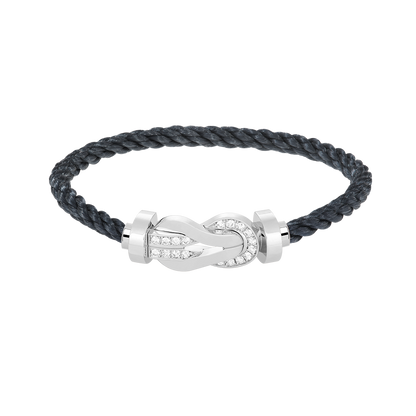 [Vera Jewelry]CHANCE LARGE 8 FIGURE BUCKLE HALF DIAMOND BRACELET SILVER