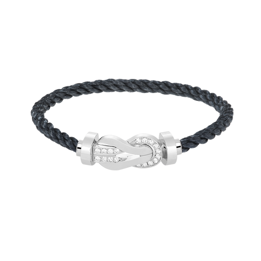 [Vera Jewelry]CHANCE LARGE 8 FIGURE BUCKLE HALF DIAMOND BRACELET SILVER