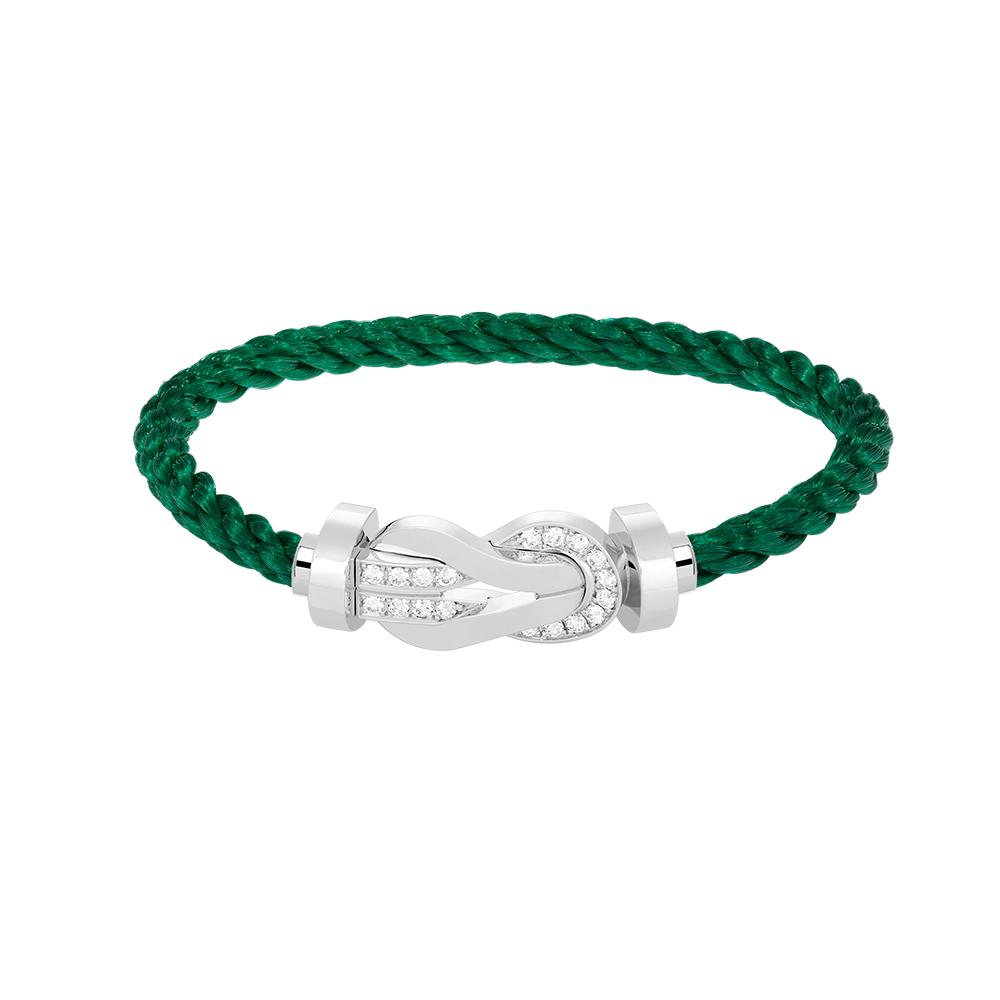 [Vera  Jewelry]CHANCE LARGE 8 FIGURE BUCKLE HALF DIAMOND BRACELET SILVER