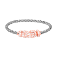 [Vera Jewelry]CHANCE LARGE 8 FIGURE BUCKLE FULL DIAMOND BRACELET ROSE GOLD