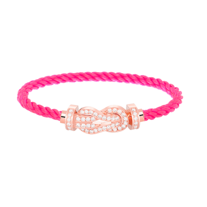 [Vera Jewelry]CHANCE LARGE 8 FIGURE BUCKLE FULL DIAMOND BRACELET ROSE GOLD