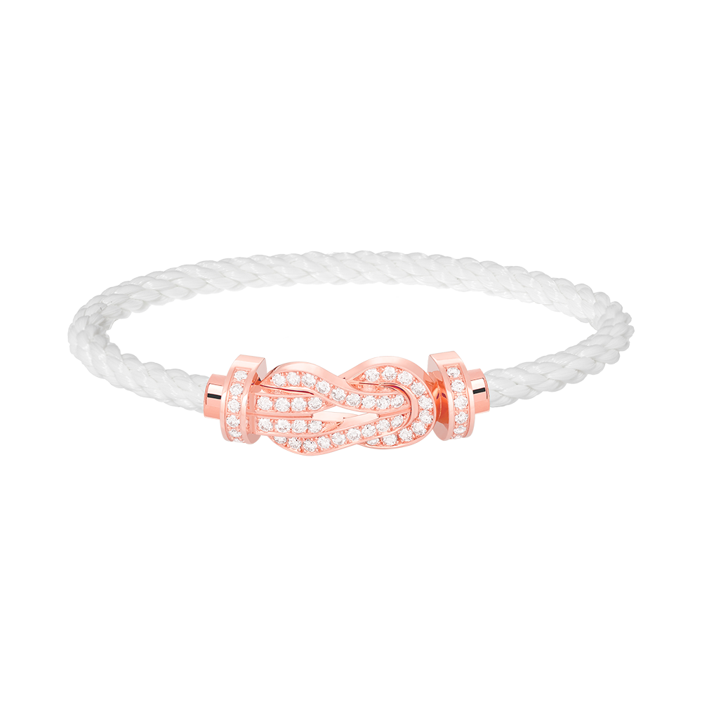 [Vera Jewelry]CHANCE LARGE 8 FIGURE BUCKLE FULL DIAMOND BRACELET ROSE GOLD