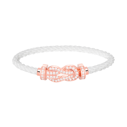 [Vera Jewelry]CHANCE LARGE 8 FIGURE BUCKLE FULL DIAMOND BRACELET ROSE GOLD
