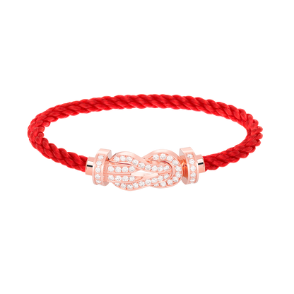 [Vera Jewelry]CHANCE LARGE 8 FIGURE BUCKLE FULL DIAMOND BRACELET ROSE GOLD