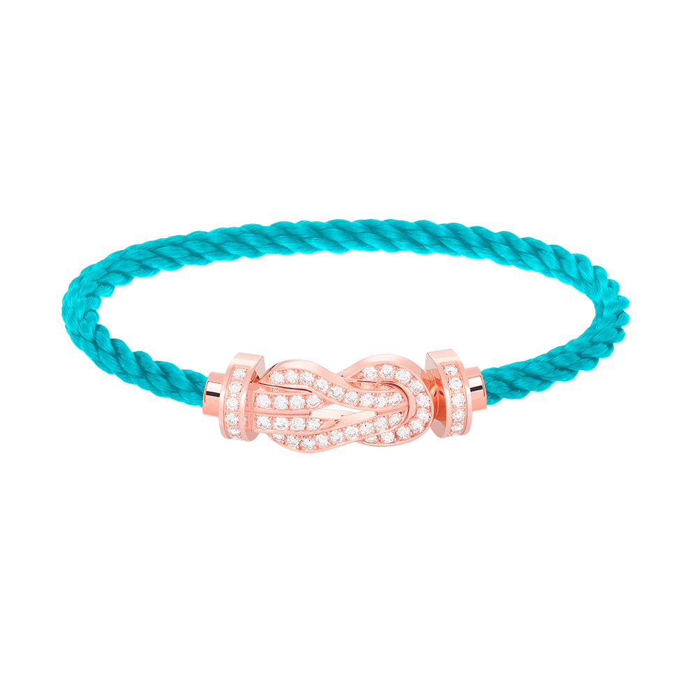 [Vera Jewelry]CHANCE LARGE 8 FIGURE BUCKLE FULL DIAMOND BRACELET ROSE GOLD