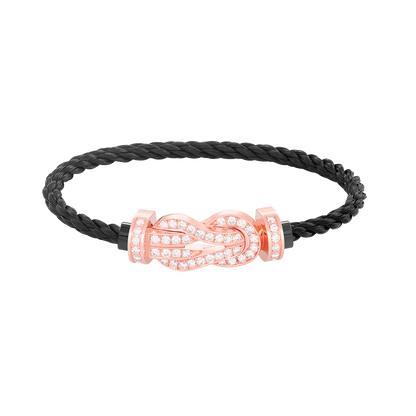 [Vera Jewelry]CHANCE LARGE 8 FIGURE BUCKLE FULL DIAMOND BRACELET ROSE GOLD