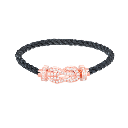 [Vera Jewelry]CHANCE LARGE 8 FIGURE BUCKLE FULL DIAMOND BRACELET ROSE GOLD