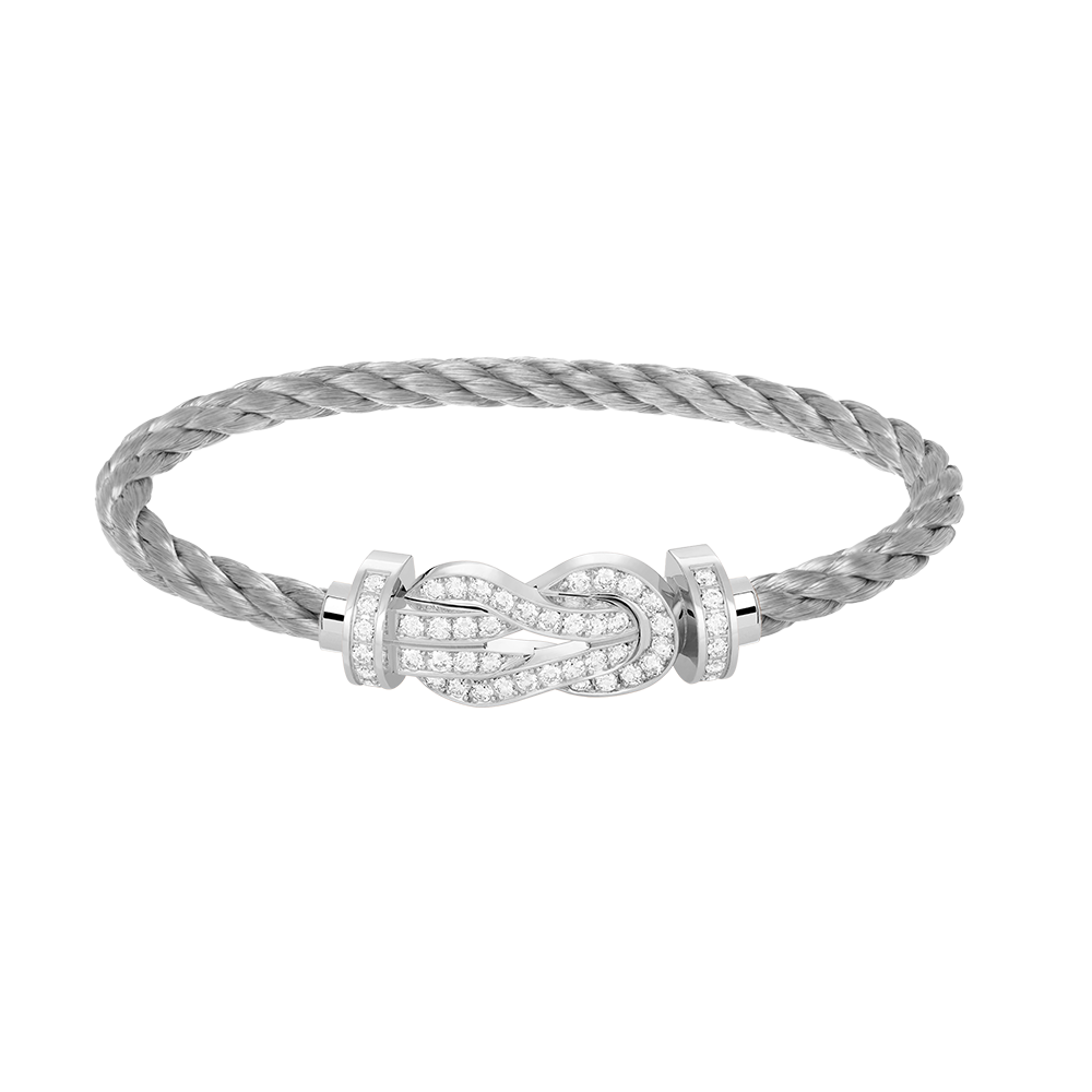 [Vera  Jewelry]CHANCE LARGE 8 FIGURE BUCKLE FULL DIAMOND BRACELET SILVER