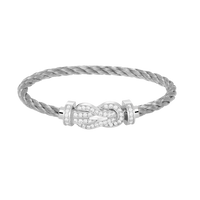 [Vera Jewelry]CHANCE LARGE 8 FIGURE BUCKLE FULL DIAMOND BRACELET SILVER