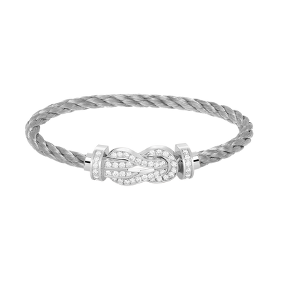 [Vera Jewelry]CHANCE LARGE 8 FIGURE BUCKLE FULL DIAMOND BRACELET SILVER