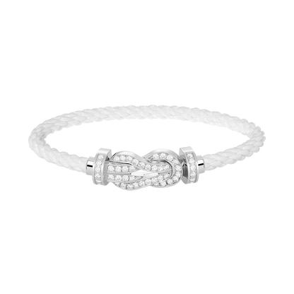 [Vera Jewelry]CHANCE LARGE 8 FIGURE BUCKLE FULL DIAMOND BRACELET SILVER