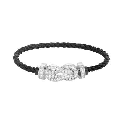 [Vera Jewelry]CHANCE LARGE 8 FIGURE BUCKLE FULL DIAMOND BRACELET SILVER