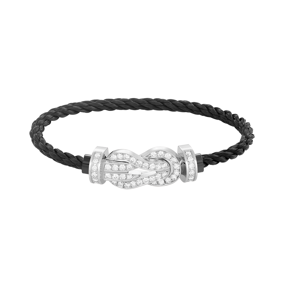 [Vera  Jewelry]CHANCE LARGE 8 FIGURE BUCKLE FULL DIAMOND BRACELET SILVER