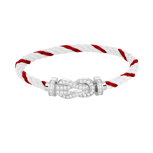 [Vera  Jewelry]CHANCE LARGE 8 FIGURE BUCKLE FULL DIAMOND BRACELET SILVER