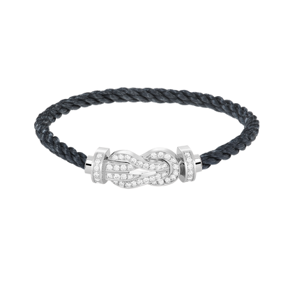 [Vera Jewelry]CHANCE LARGE 8 FIGURE BUCKLE FULL DIAMOND BRACELET SILVER