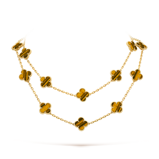 [Vera Jewelry]CLOVER 20 MOTIFS TIGER EYE ROSE GOLD