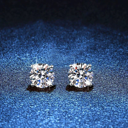 [Vera  Jewelry]FOUR-PRONG MOISSANITE EARRINGS