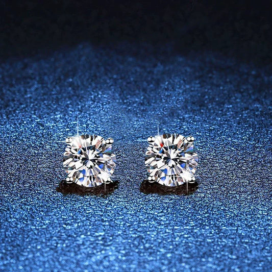 [Vera  Jewelry]FOUR-PRONG MOISSANITE EARRINGS