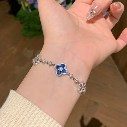 [Vera Jewelry]CLOVER 5 MOTIF PINK BLUE RED WHITE BRACELET