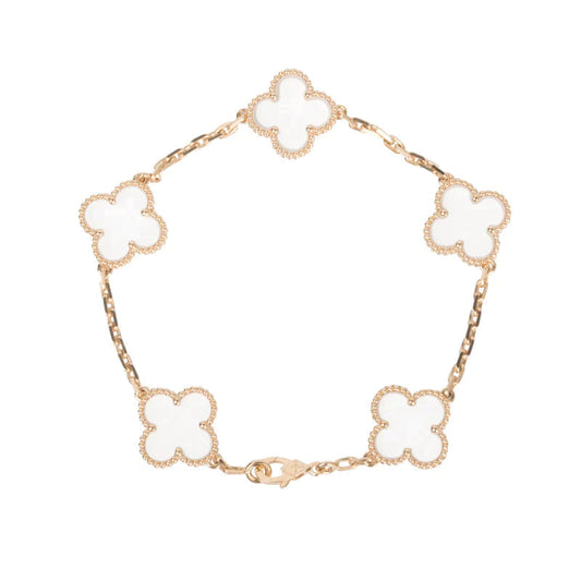 [Vera  Jewelry]CLOVER 5 MOTIF ROCK CRYSTAL BRACELET