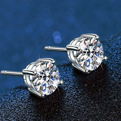[Vera  Jewelry]FOUR-PRONG MOISSANITE EARRINGS