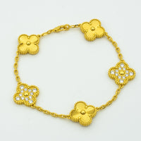 [Vera Jewelry]CLOVER BRACELET 5 MOTIFS GOLD DIAMOND